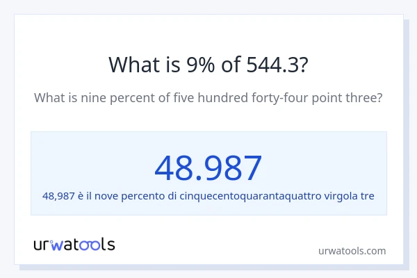 Qual è il 9% di 544.3?
