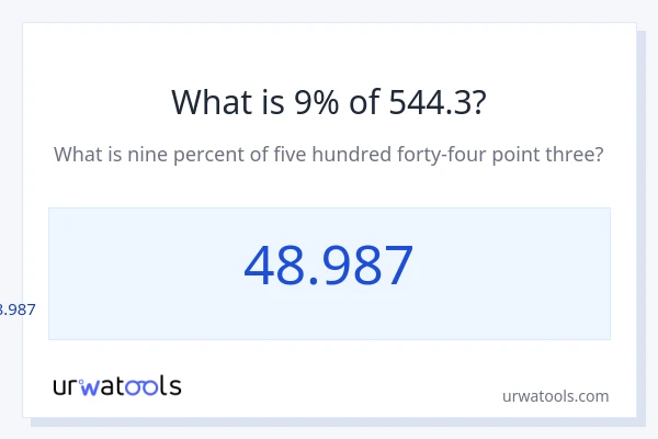 544.3 യുടെ 9% എന്താണ്?