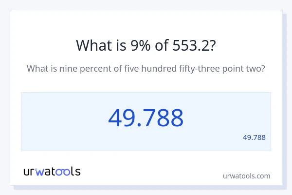 מה זה 9% מתוך 553.2?