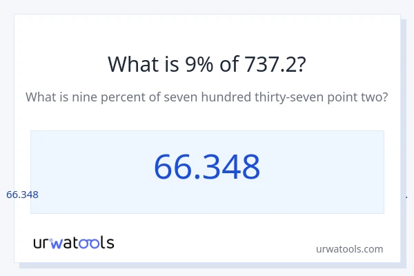 737.2 ರಲ್ಲಿ 9% ಎಂದರೇನು?