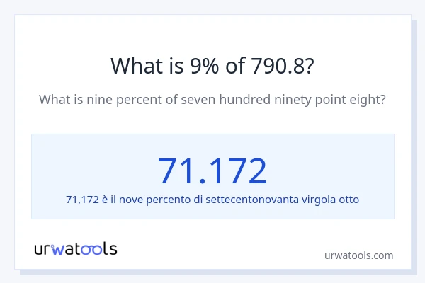 Qual è il 9% di 790.8?