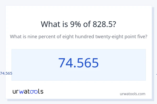 828.5 ರಲ್ಲಿ 9% ಎಂದರೇನು?