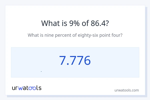 86.4 નું 9% કેટલું થાય?