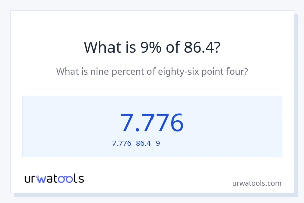 86.4の9%は何ですか?