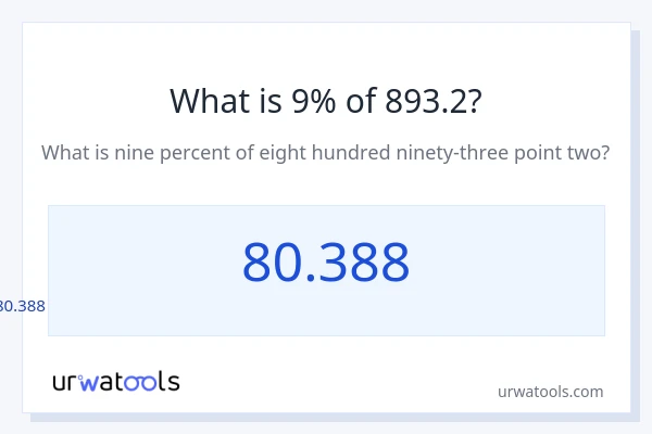 893.2 ರಲ್ಲಿ 9% ಎಂದರೇನು?