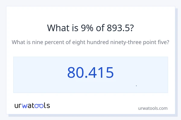 9% از 893.5 چقدر است؟