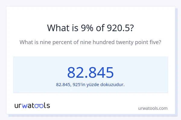 920.5'nin %1'i nedir?