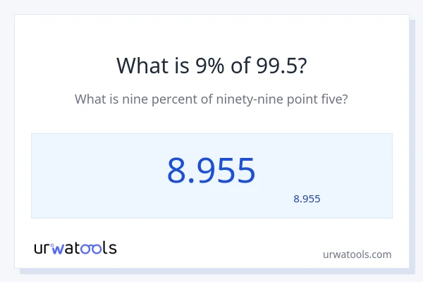 99.5 کا 9% کیا ہے؟