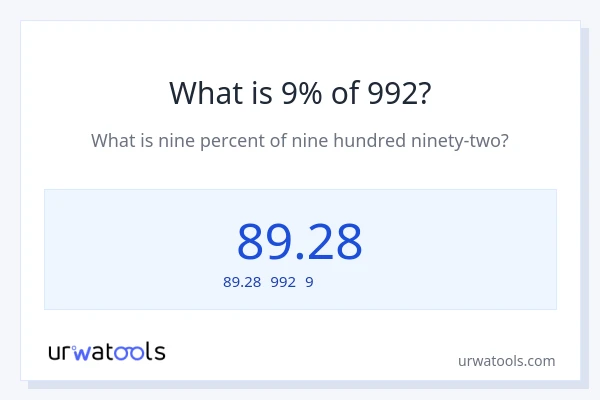 992の9%は何ですか?