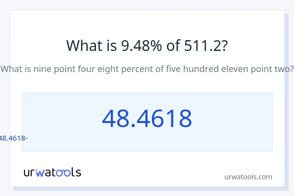 Որքա՞ն է 9.48%-ը 511.2-ից։
