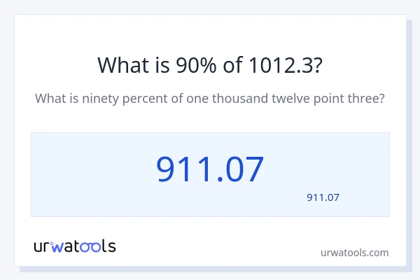 1012.3 کا 90% کیا ہے؟