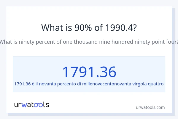 Qual è il 90% di 1990.4?