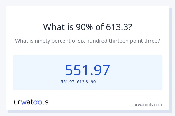 613.3の90%は何ですか?