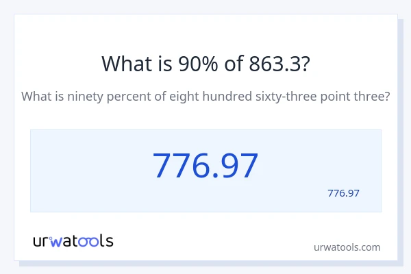 מה זה 90% מתוך 863.3?