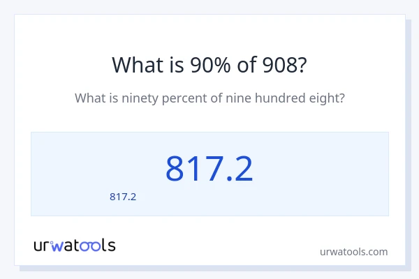 90% ของ 908 คือเท่าไร?