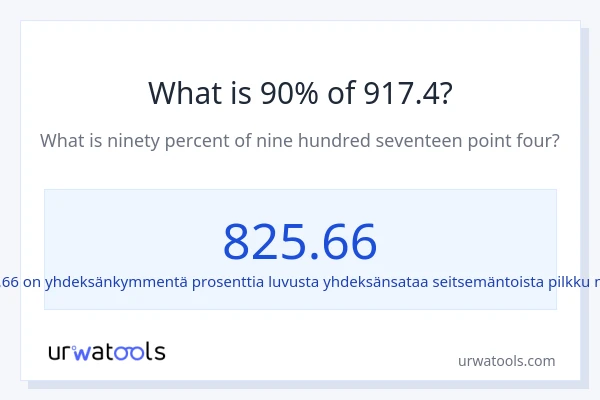 Mikä on 90 % 917.4:sta?