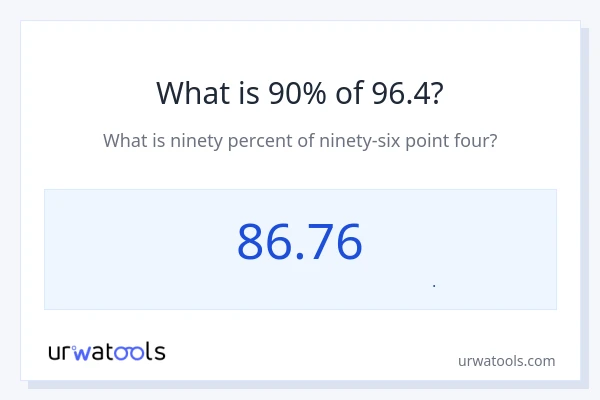 90% از 96.4 چقدر است؟