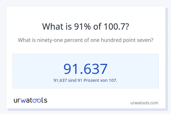 Was ist 91% von 100.7?