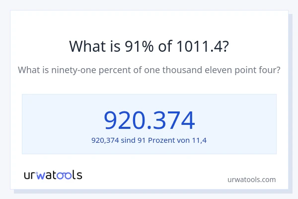 Was ist 91% von 1011.4?