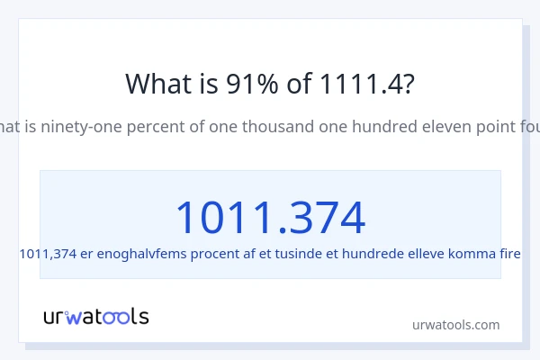 Hvad er 91% af 1111.4?