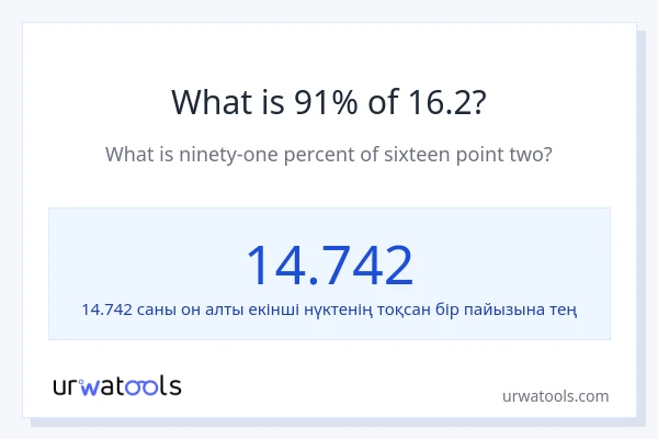 16.2-нің 91%-ы қандай?