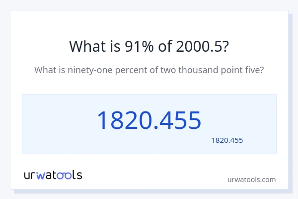 מה זה 91% מתוך 2000.5?
