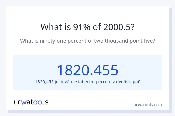 Čo je 91 % z 2000.5?