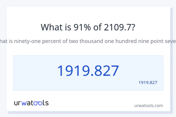 מה זה 91% מתוך 2109.7?