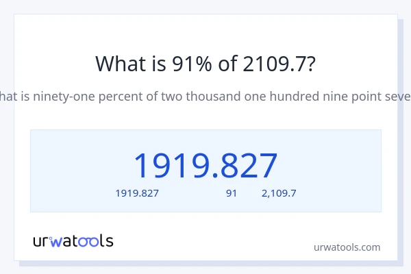 91% ของ 2109.7 คือเท่าไร?