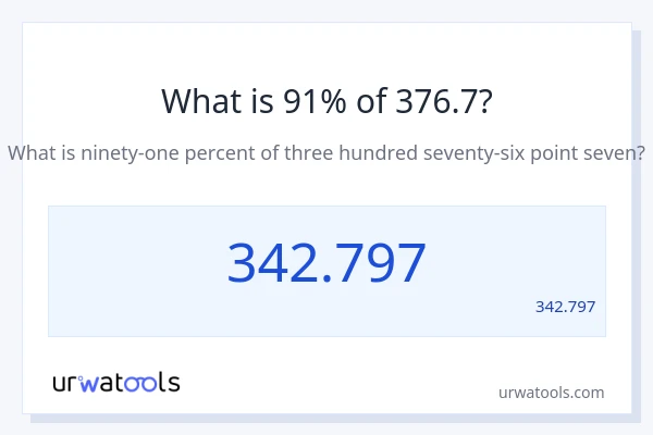 מה זה 91% מתוך 376.7?