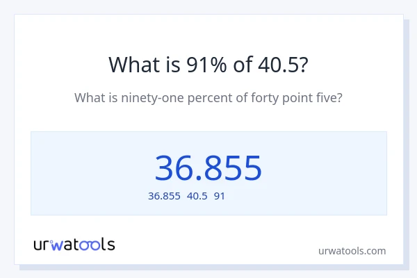40.5の91%は何ですか?
