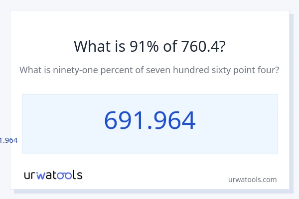 760.4 യുടെ 91% എന്താണ്?