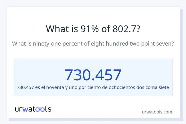 ¿Qué es el 91% de 802.7?