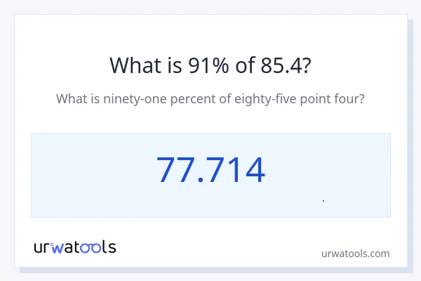 91% از 85.4 چقدر است؟