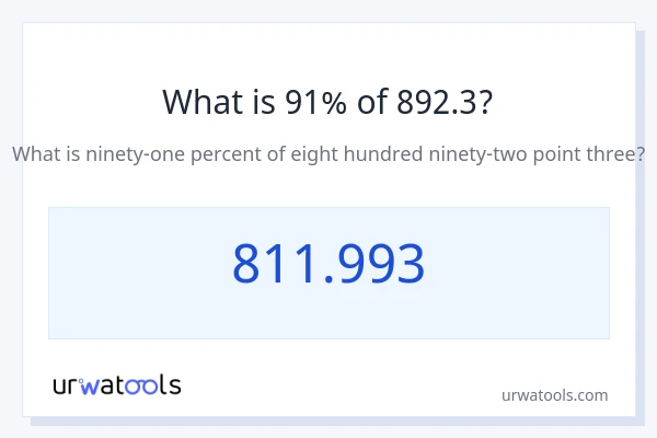 892.3 இல் 91% என்றால் என்ன?