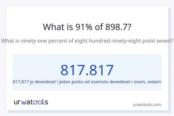 Što je 91% od 898.7?