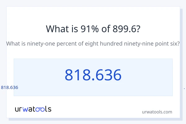 899.6 లో 91% ఎంత?