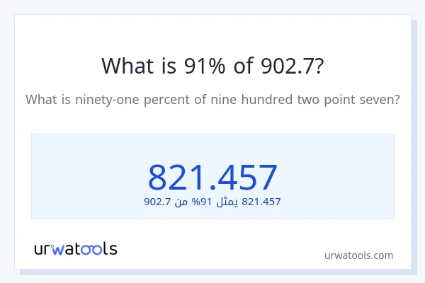 ما هي نسبة 91% من 902.7؟