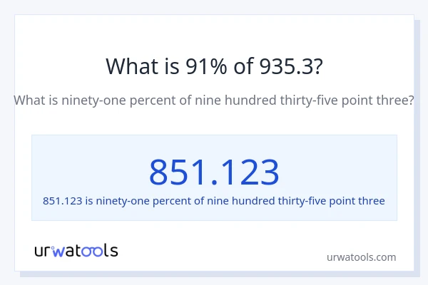 What is 91% of 935.3?