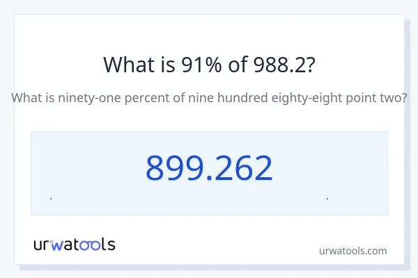 91% از 988.2 چقدر است؟