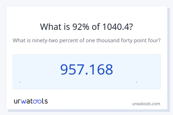 92% از 1040.4 چقدر است؟