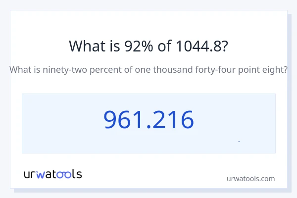 92% از 1044.8 چقدر است؟