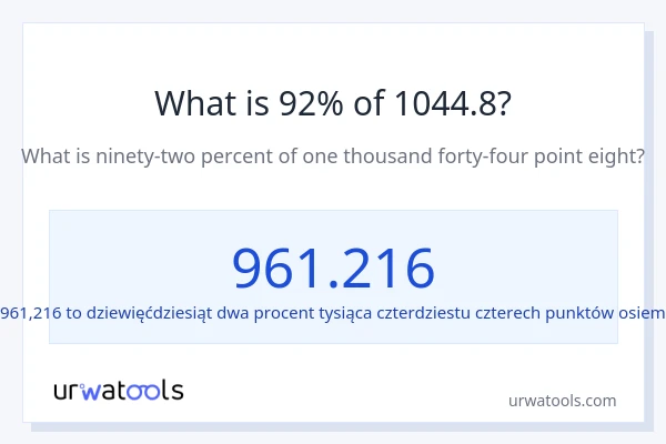 Ile wynosi 92% z 1044.8?