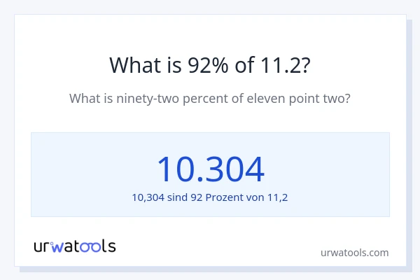 Was ist 92% von 11.2?