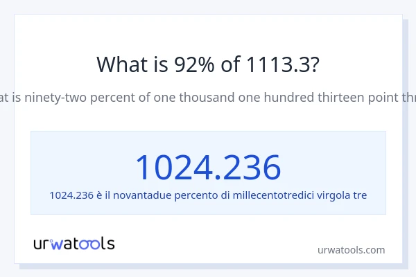 Qual è il 92% di 1113.3?