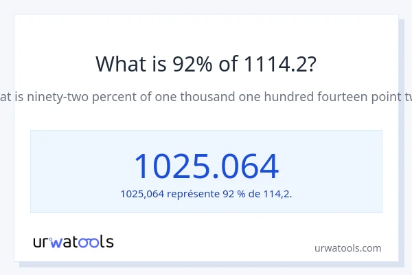 Quel est 92% de 1114.2 ?