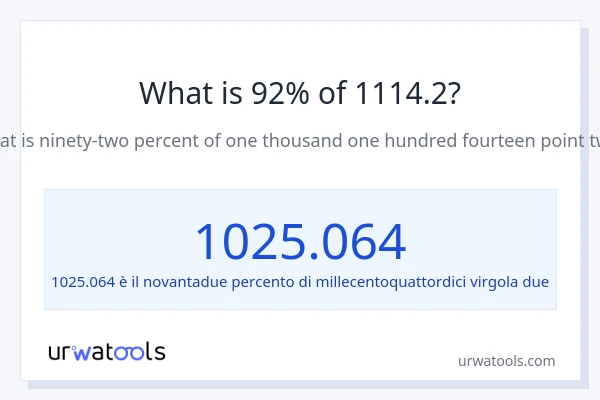Qual è il 92% di 1114.2?
