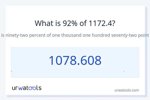 92% از 1172.4 چقدر است؟