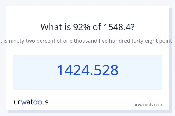 92% از 1548.4 چقدر است؟