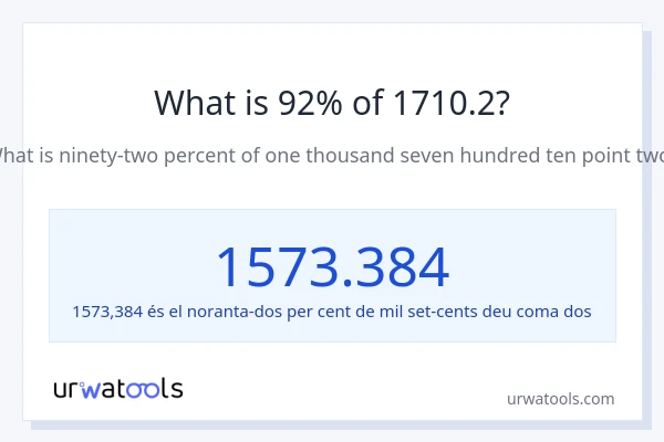 Quin és l'92% de 1710.2?
